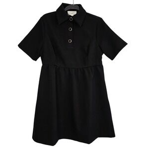 Pomander Place Tuckernuck XL Arnelle Mini Dress Black Short Sleeve Gold Button